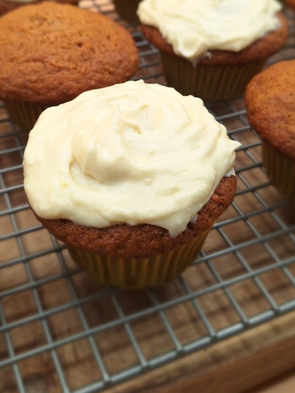 Carrot cupcake with cream cheese frosting